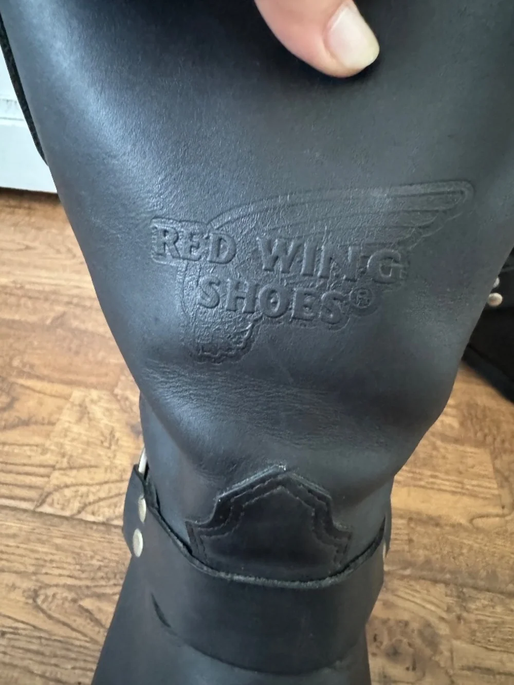 Red Wing 969 Harness Motorcycle Boots Black Leather USA Men's Size 14